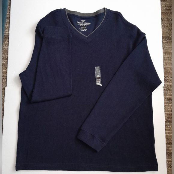 Faded Glory Blue/Gray V- Neck Sweater  Size:XL/XG   Faded Glory - Picture 8 of 11